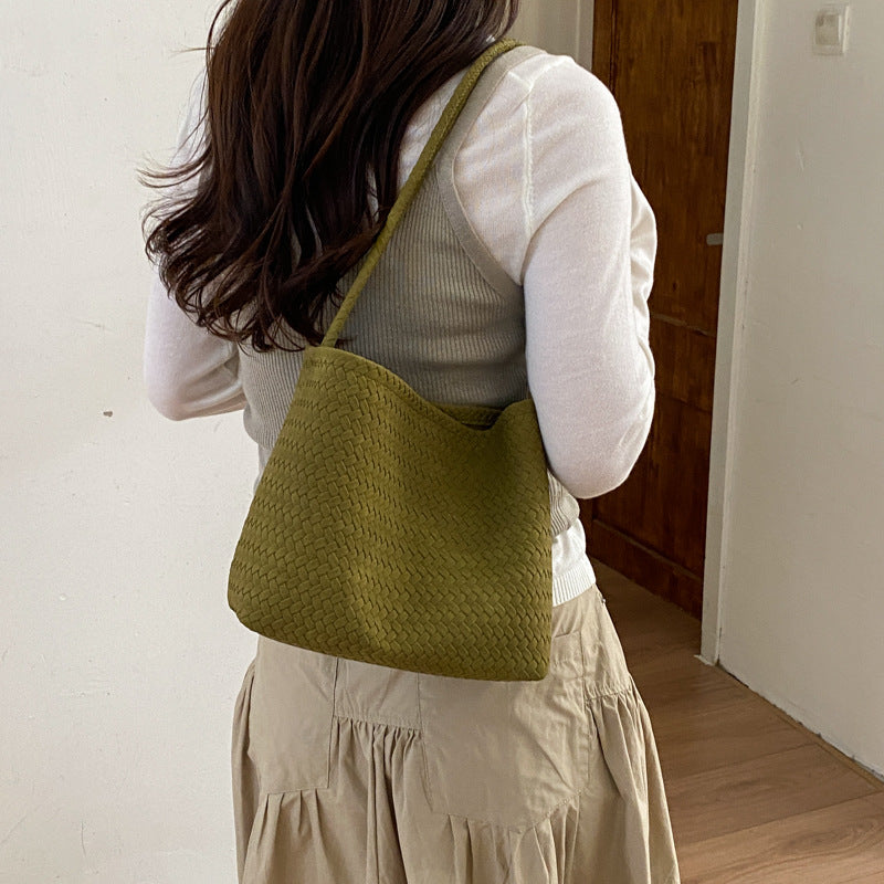 Minimalist Retro Woven Texture Shoulder Bag