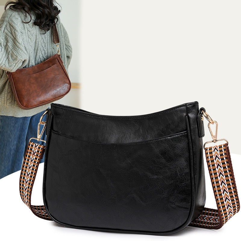 Women Soft Leather Shoulder Bag, Retro Large Capacity Crossbody Armpit Bag