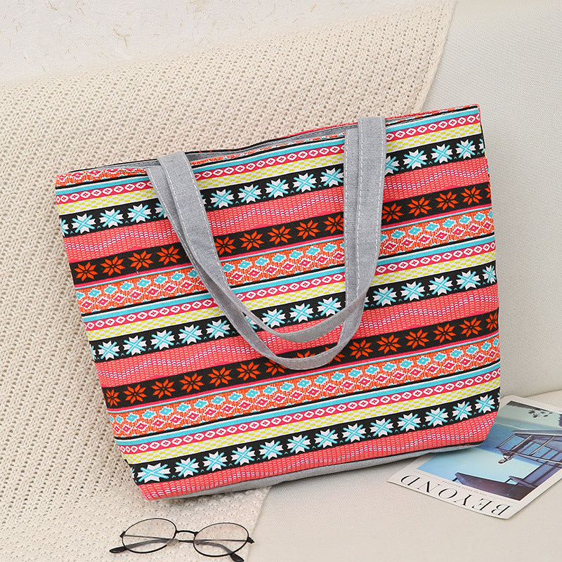 Double-Sided Printed Large Capacity Canvas Tote Bag