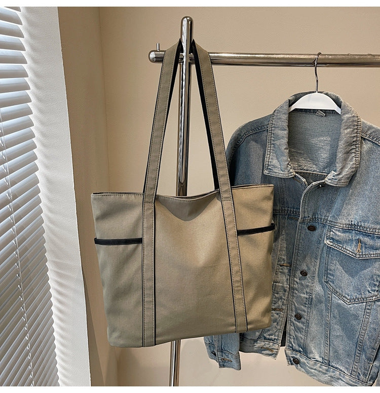 Women Color Block Tote 2026 New Large Fashion Handheld Shoulder Bag