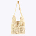 Boho Openwork Hand Crocheted Cotton Rope Shoulder Tote Bag