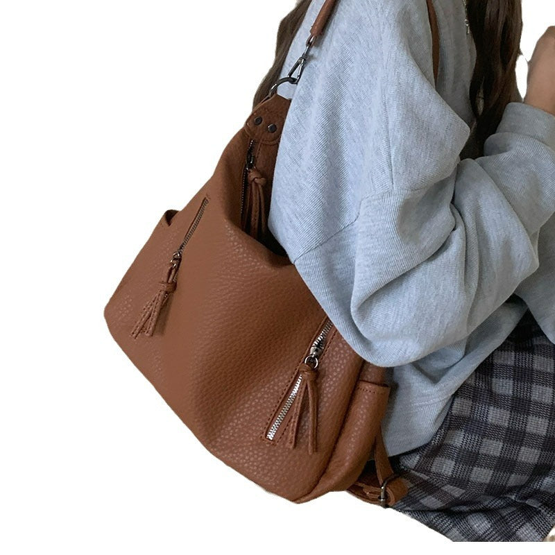 Pebbled Vegan Leather Hobo Crossbody Shoulder Bag