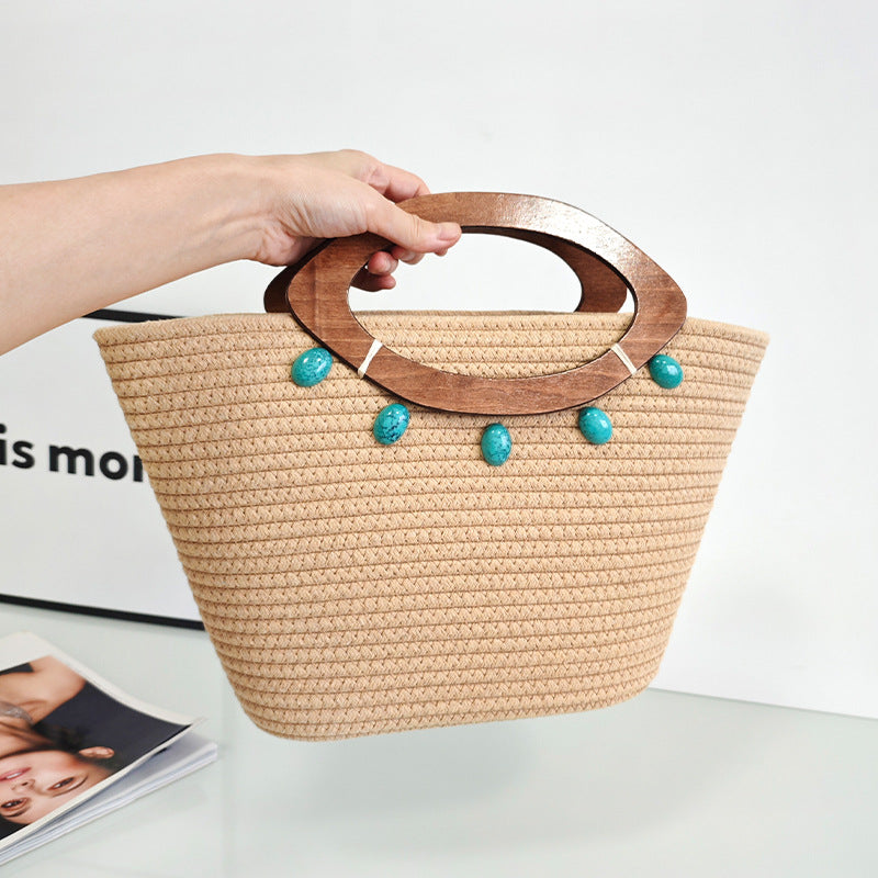 Woven Large-Capacity Vegetable Tote Bag