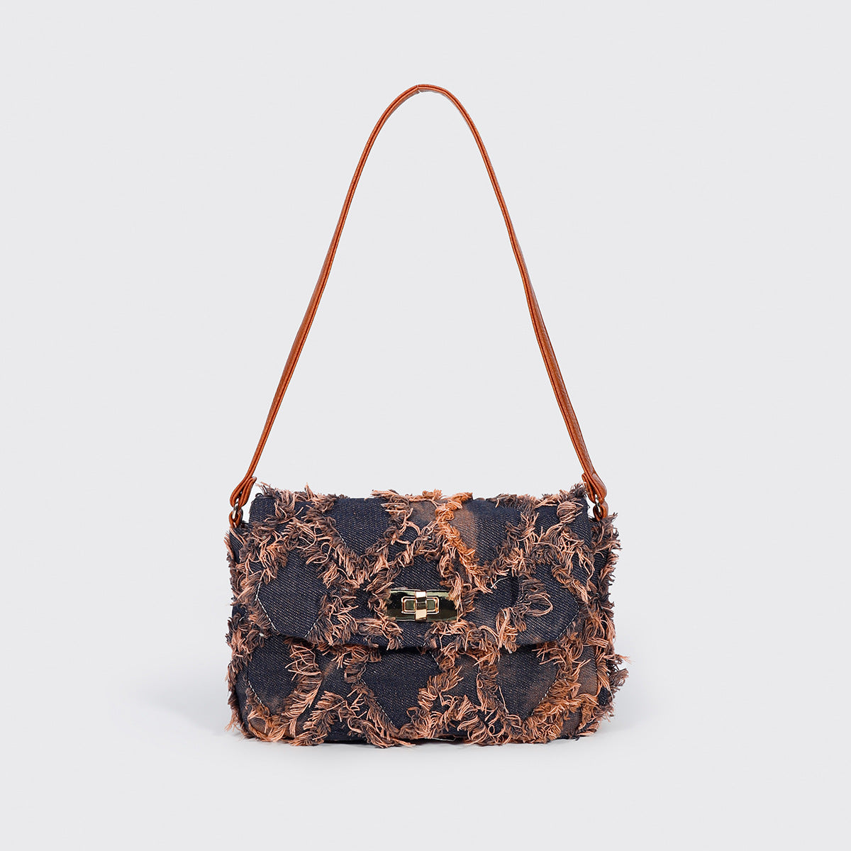 Women Tie-Dye Denim Bucket Bag, Niche Versatile Crossbody Bag