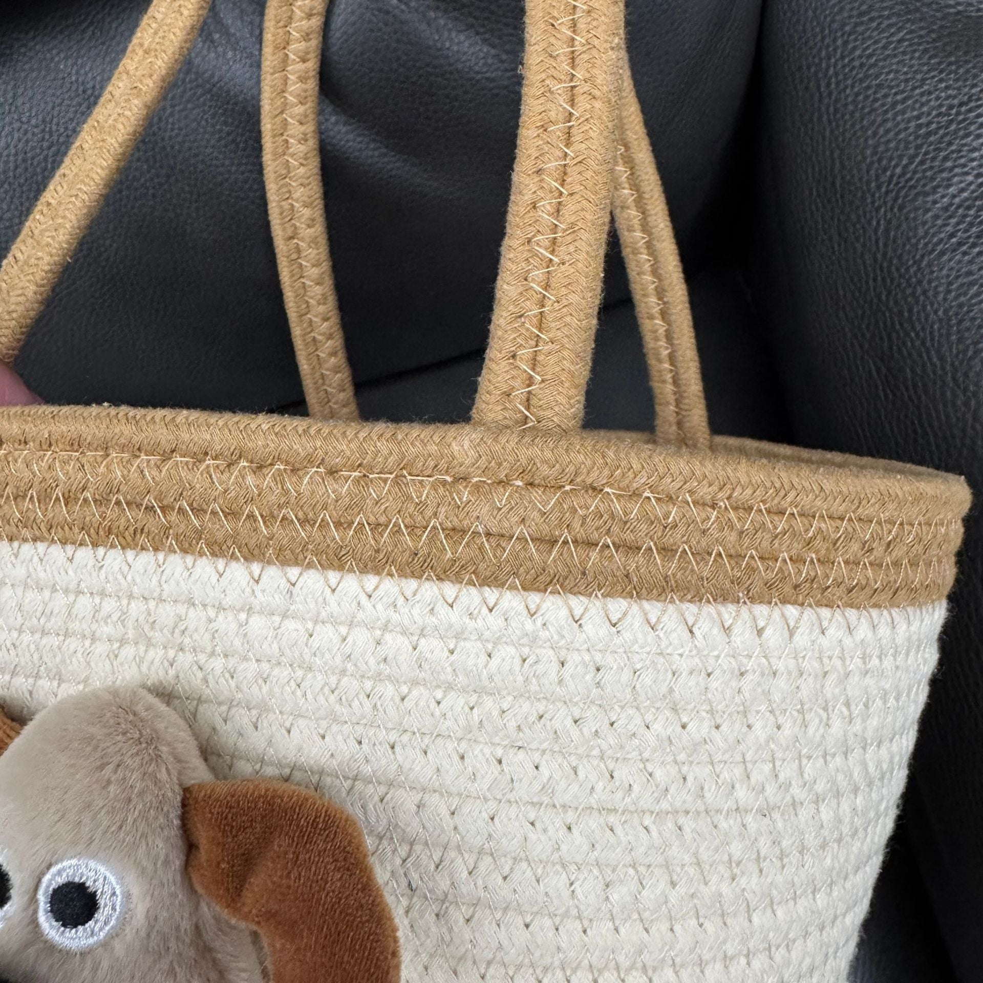 Cartoon Woven Portable Gift Basket Cotton Rope Bag