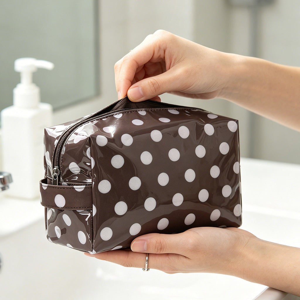 Waterproof Polka Dot PVC Cosmetic Travel Bag