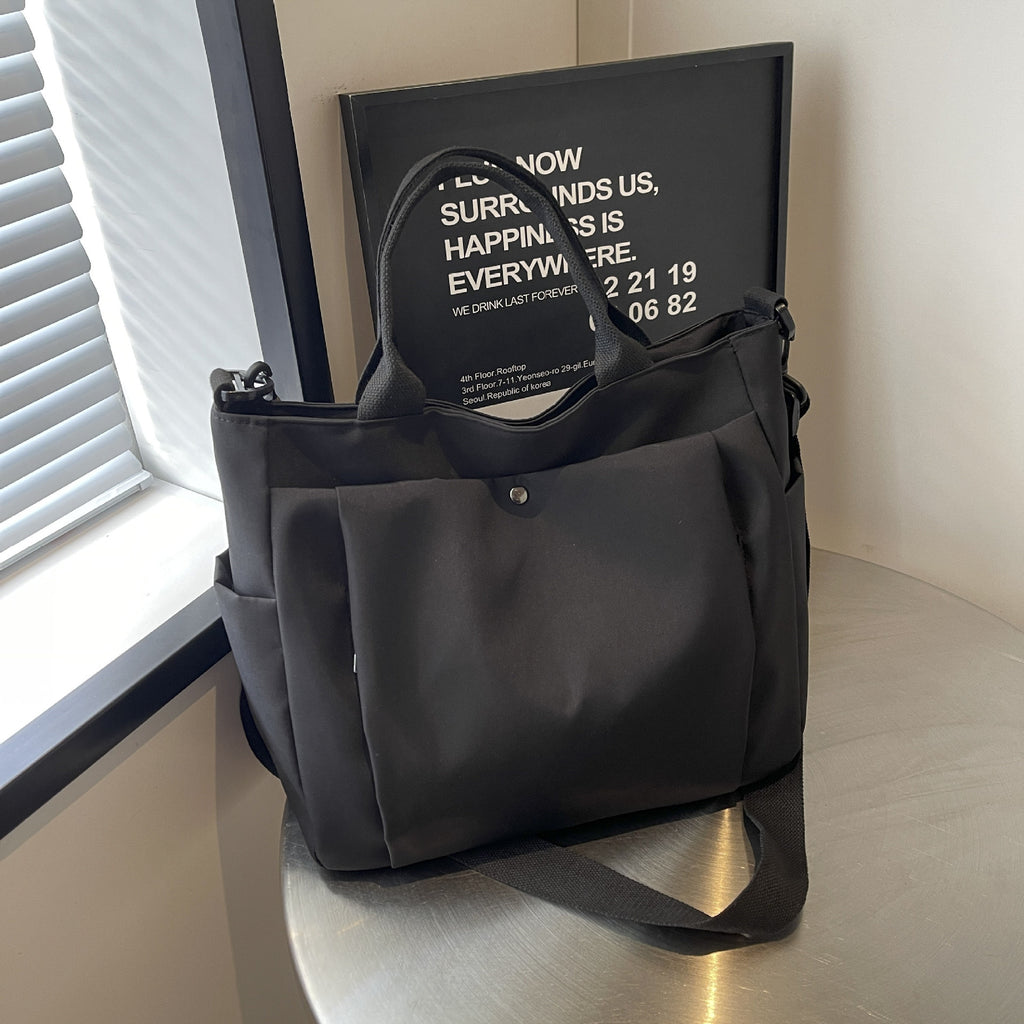 Large-Capacity Multi-Pocket Convertible Nylon Shoulder Tote Bag