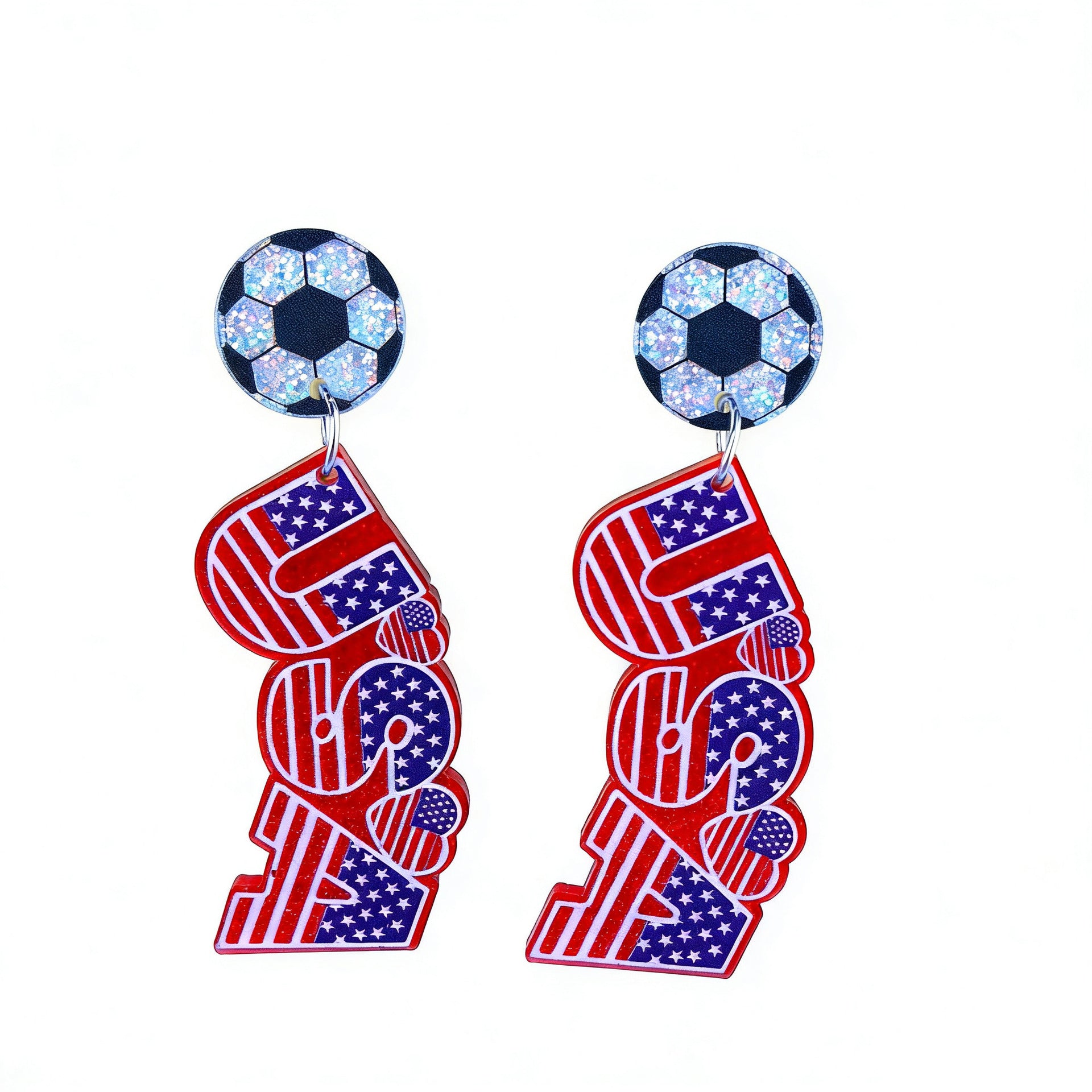 World Cup USA Flag Acrylic Independence Day Earrings