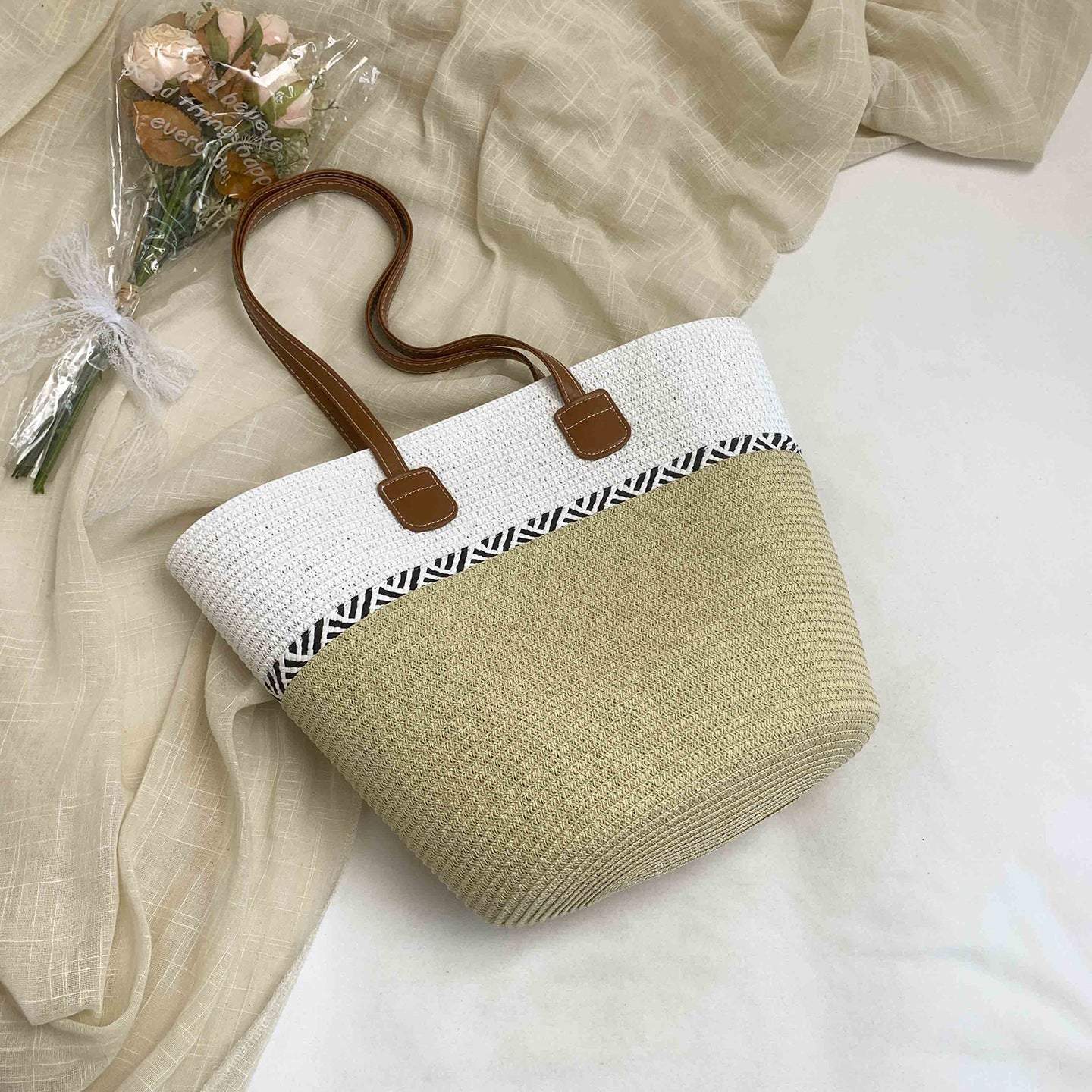 Women Straw 2026 Spring Woven Handbag Rattan Crossbody Large Tote Bag