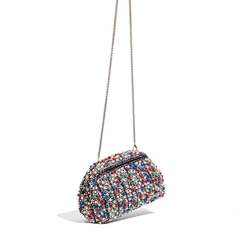 High-End Pearl Clip Evening Clutch Bag