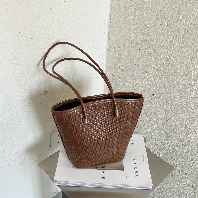 Classic Woven Tote Bag with Minimalist Design