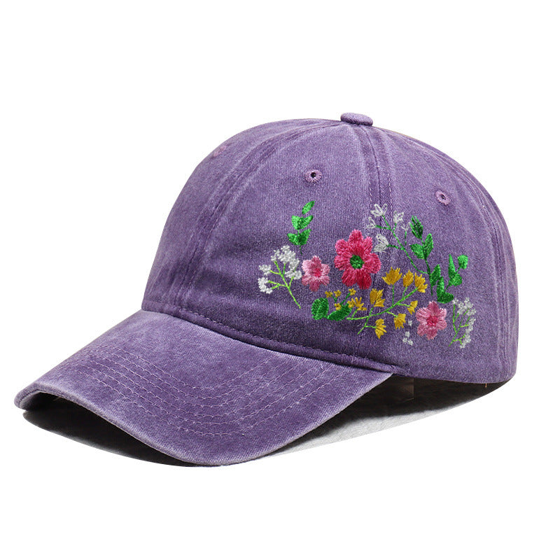 Women's Embroidered DIY Soft Top Sun Hat