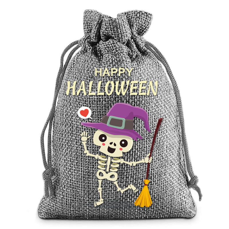 Halloween Burlap Drawstring Gift Bags