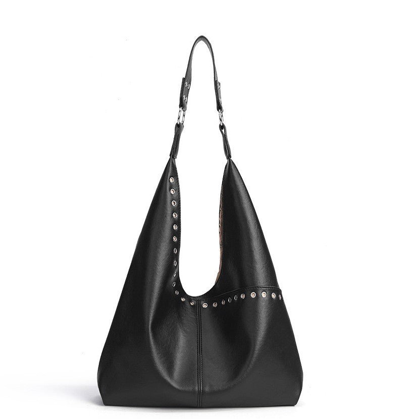Studded Slouchy Hobo Everyday Tote Shoulder Bag