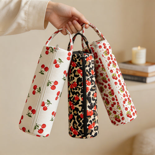 Corduroy Printed Waterproof Hair Dryer and Curling Iron Storage Bag