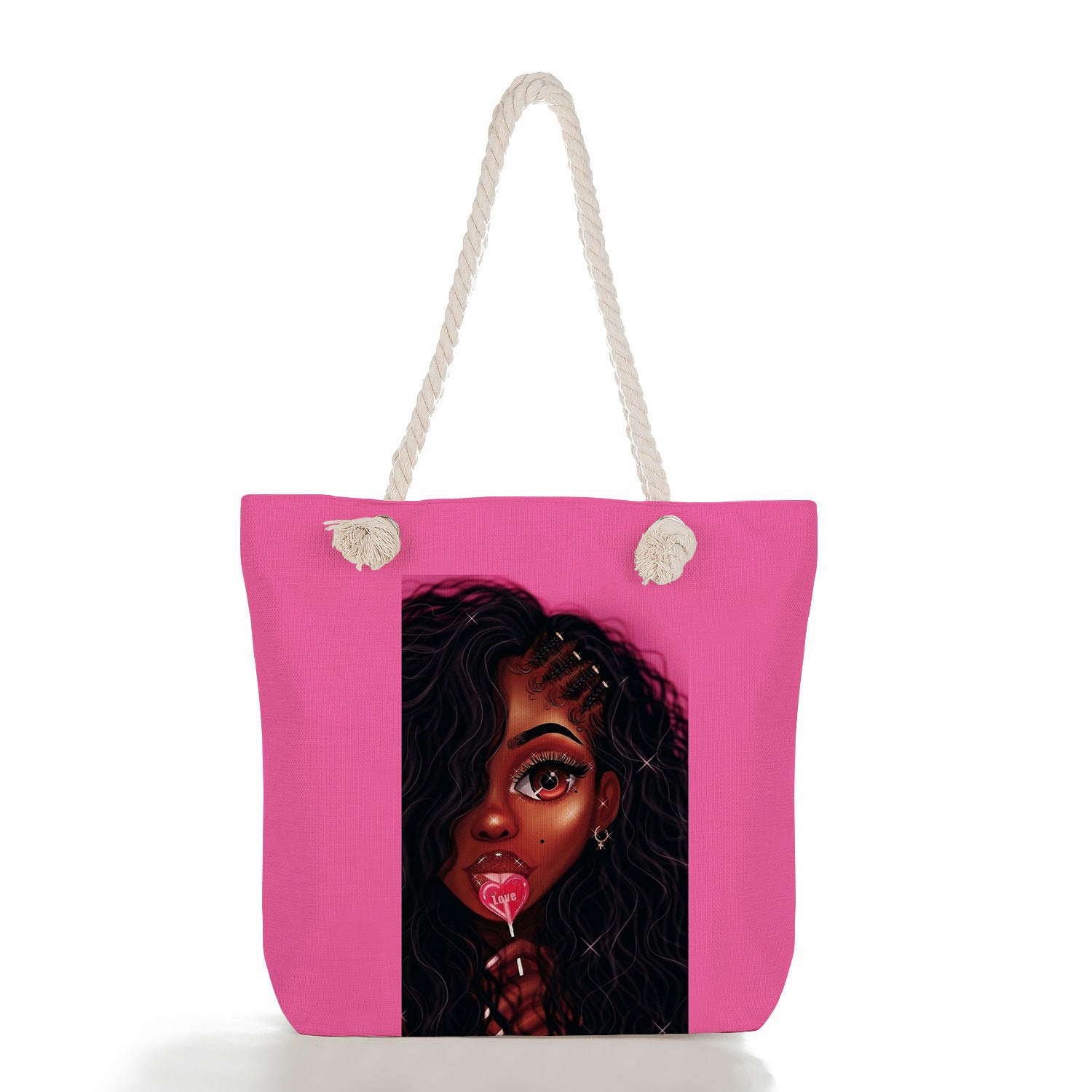 High-End Ethnic Canvas Hemp Rope Armpit Tote