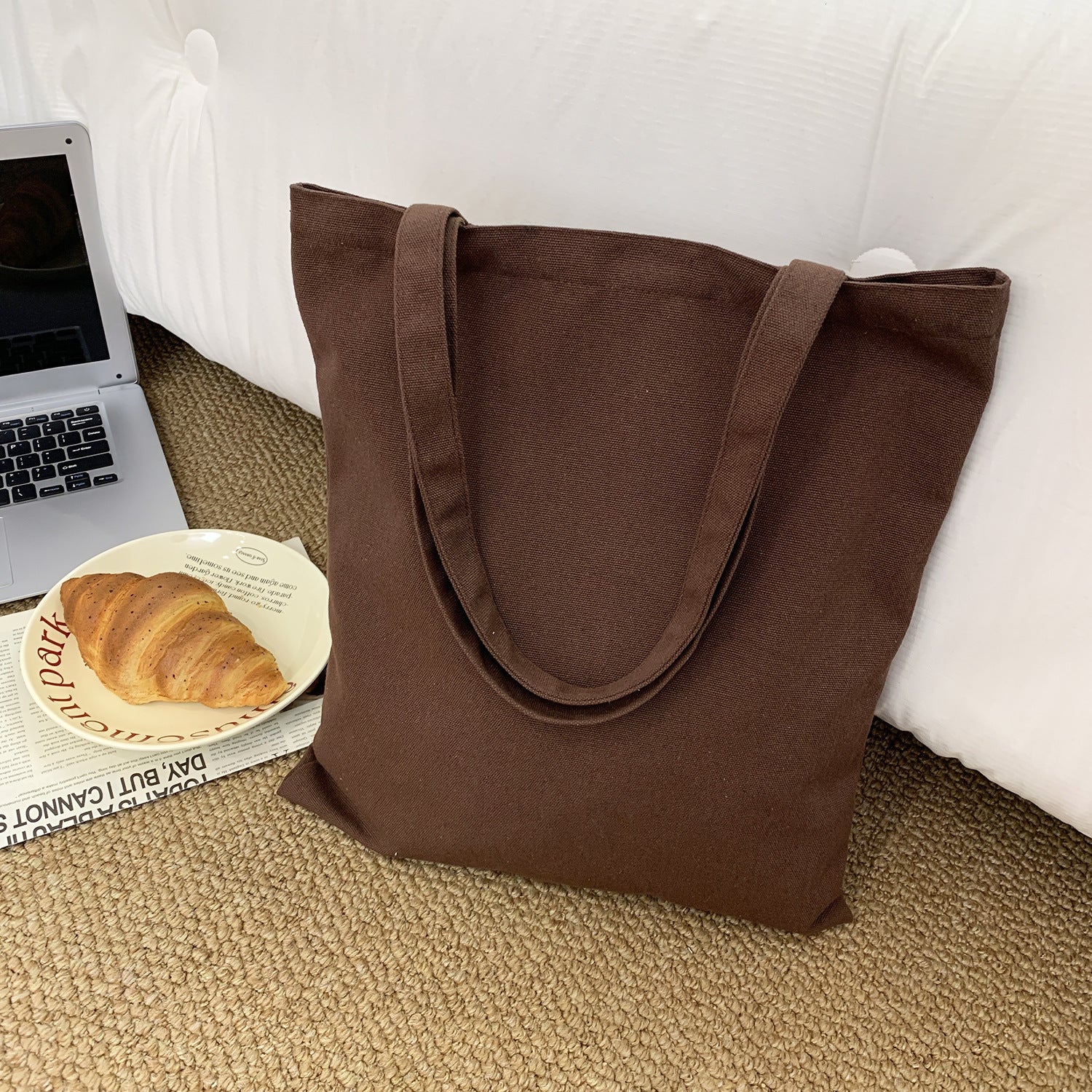 2026 Women  Colored Blank Canvas Tote Bag