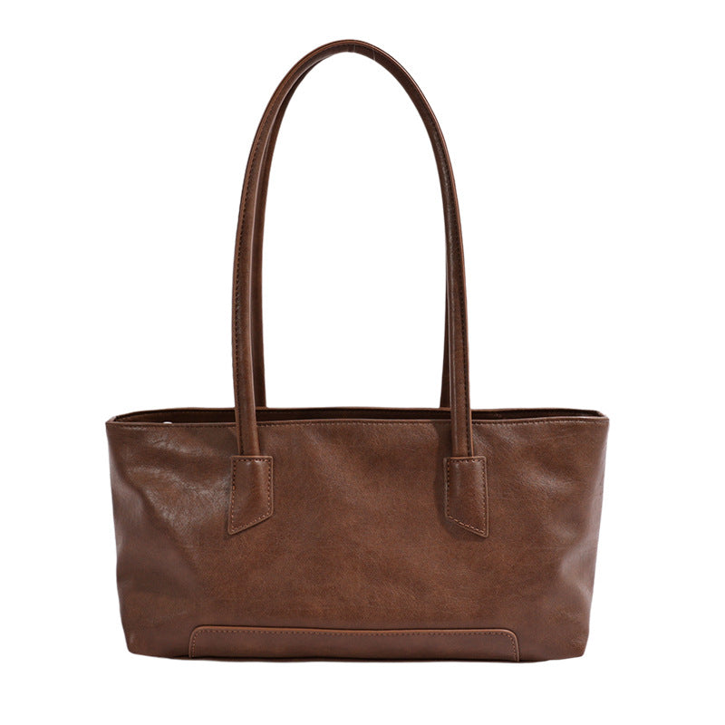 Minimalist Soft Touch Structured Tote with Long Shoulder Straps