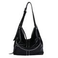 Vintage Studded PU Hobo Shoulder Bag