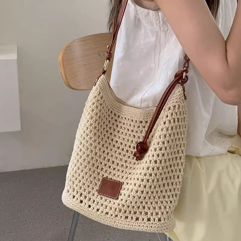 Woven Hollow Tote Beach Shoulder Bag