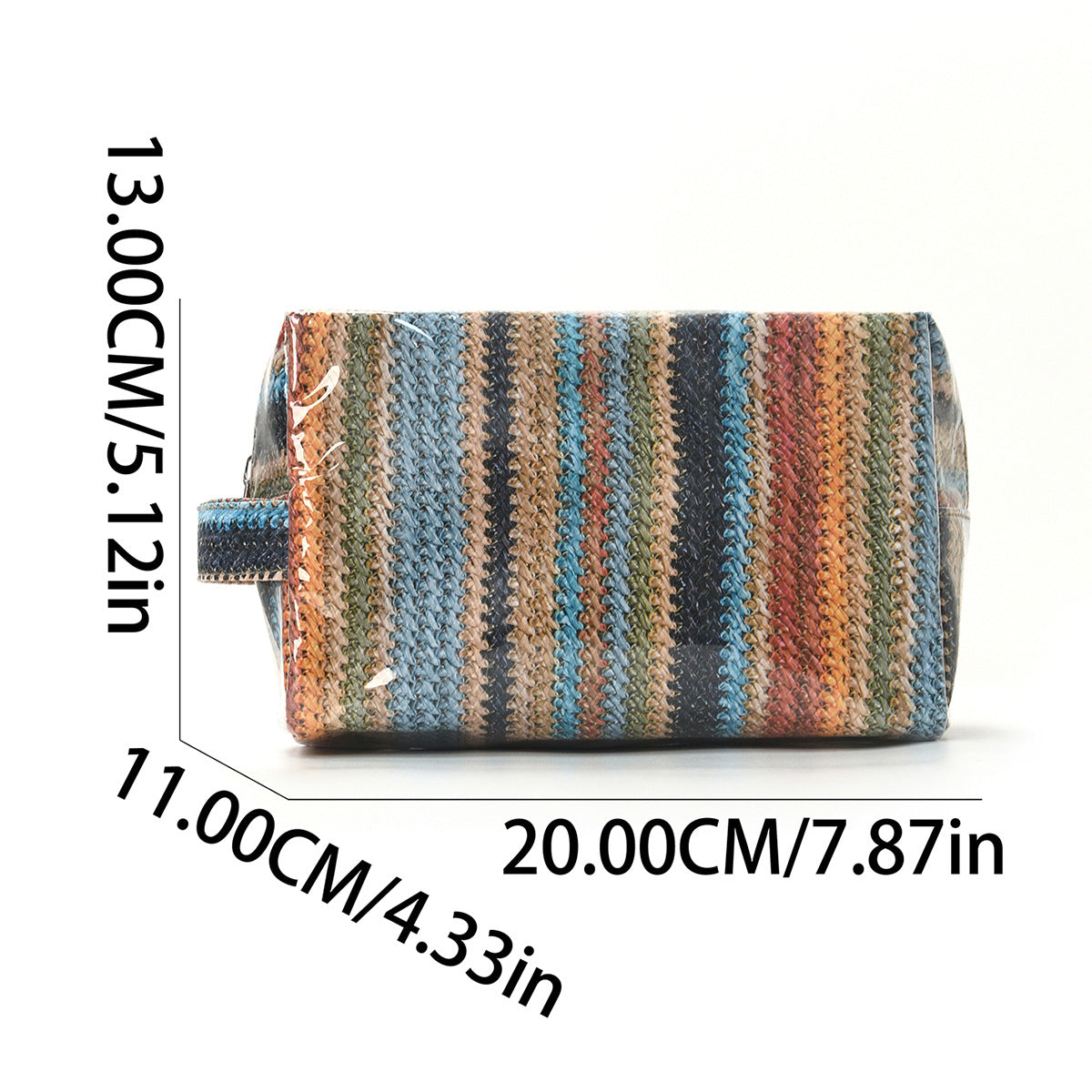 2026 Imitation Straw Waterproof Pvc Cosmetic Bag Large Capacity Cosmetic Storage Bag Wash Bag Bright Fabric Cosmetic Bag