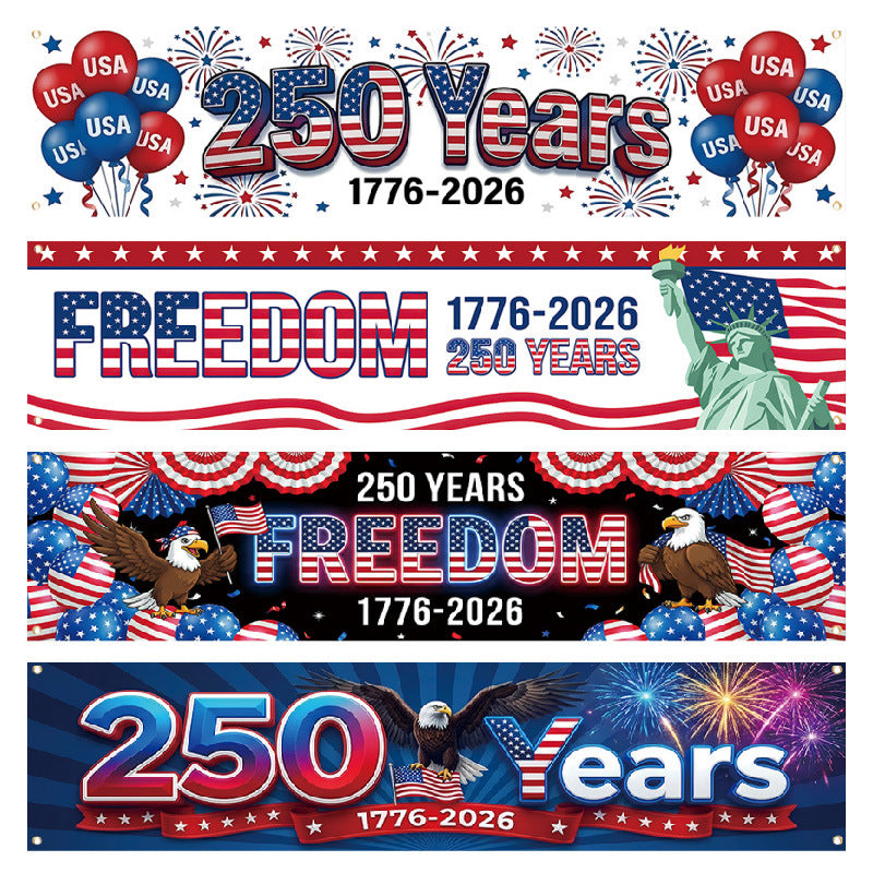 Independence Day 250th Anniversary Hanging Flag Banner