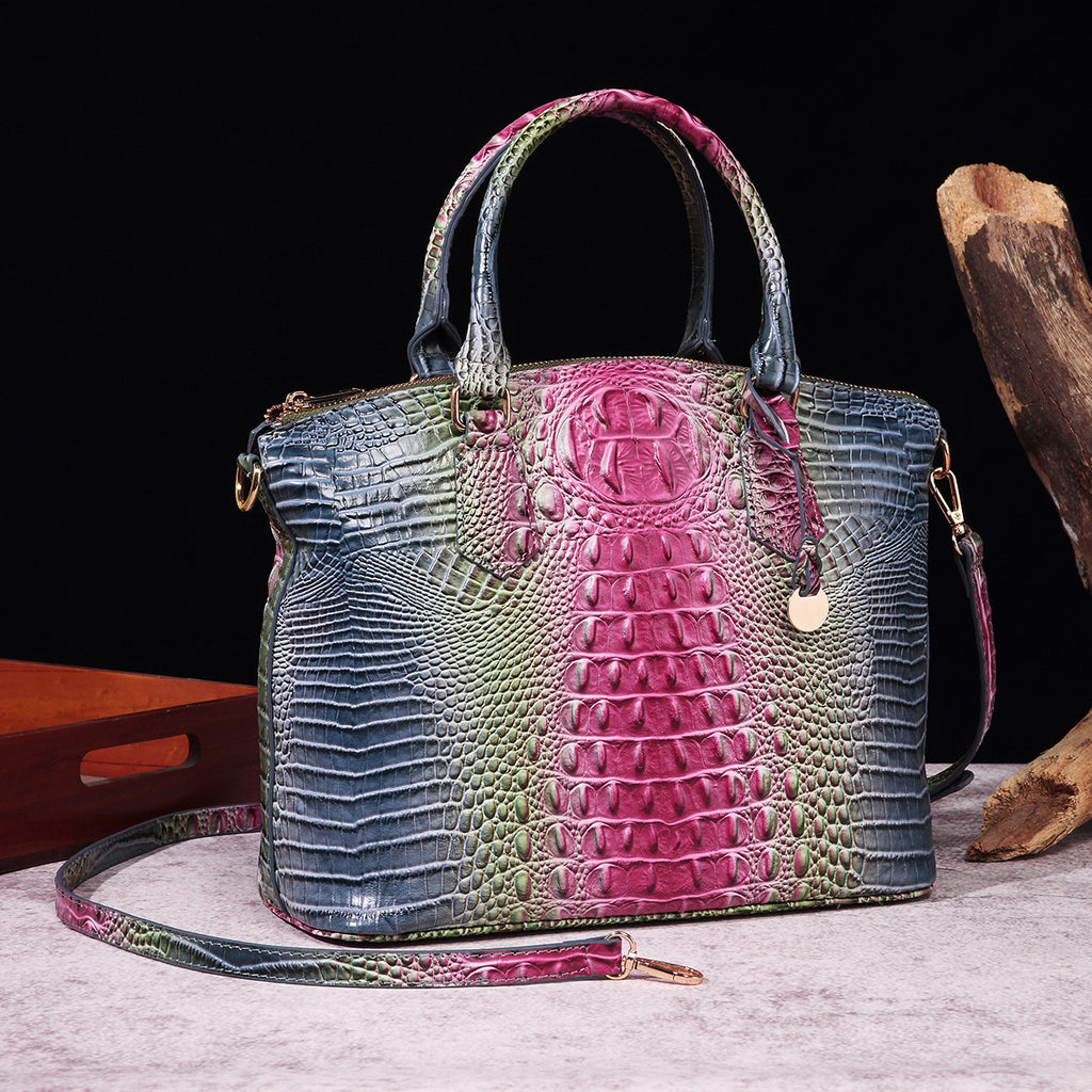 Portable Crossbody Retro Multi-Color Crocodile Pattern Bag
