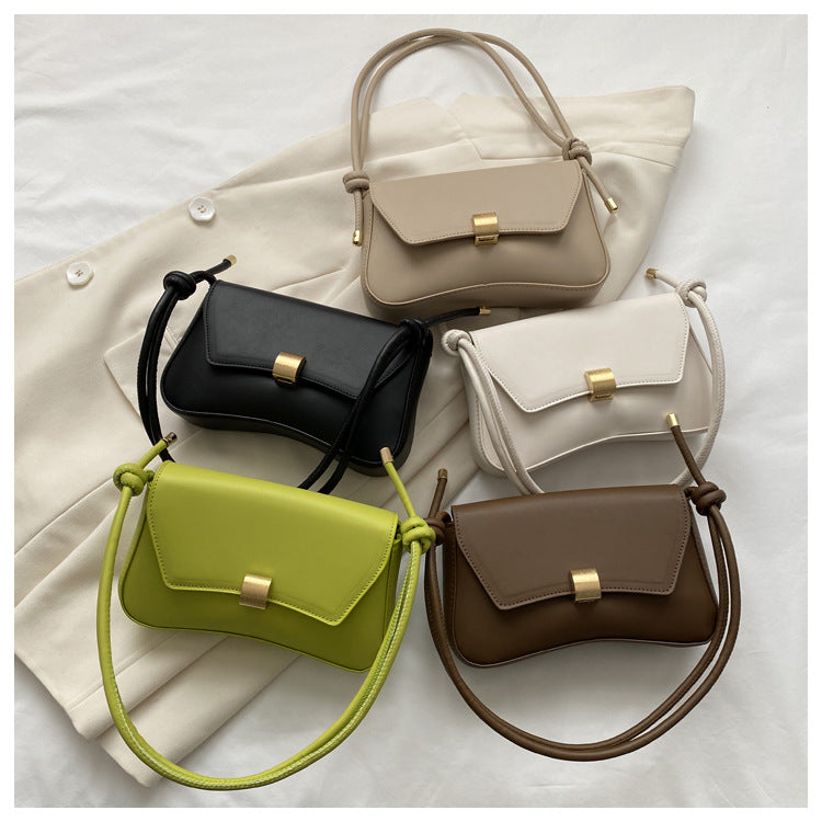 Minimalist Flap Adjustable Knotted Strap Shoulder Bag