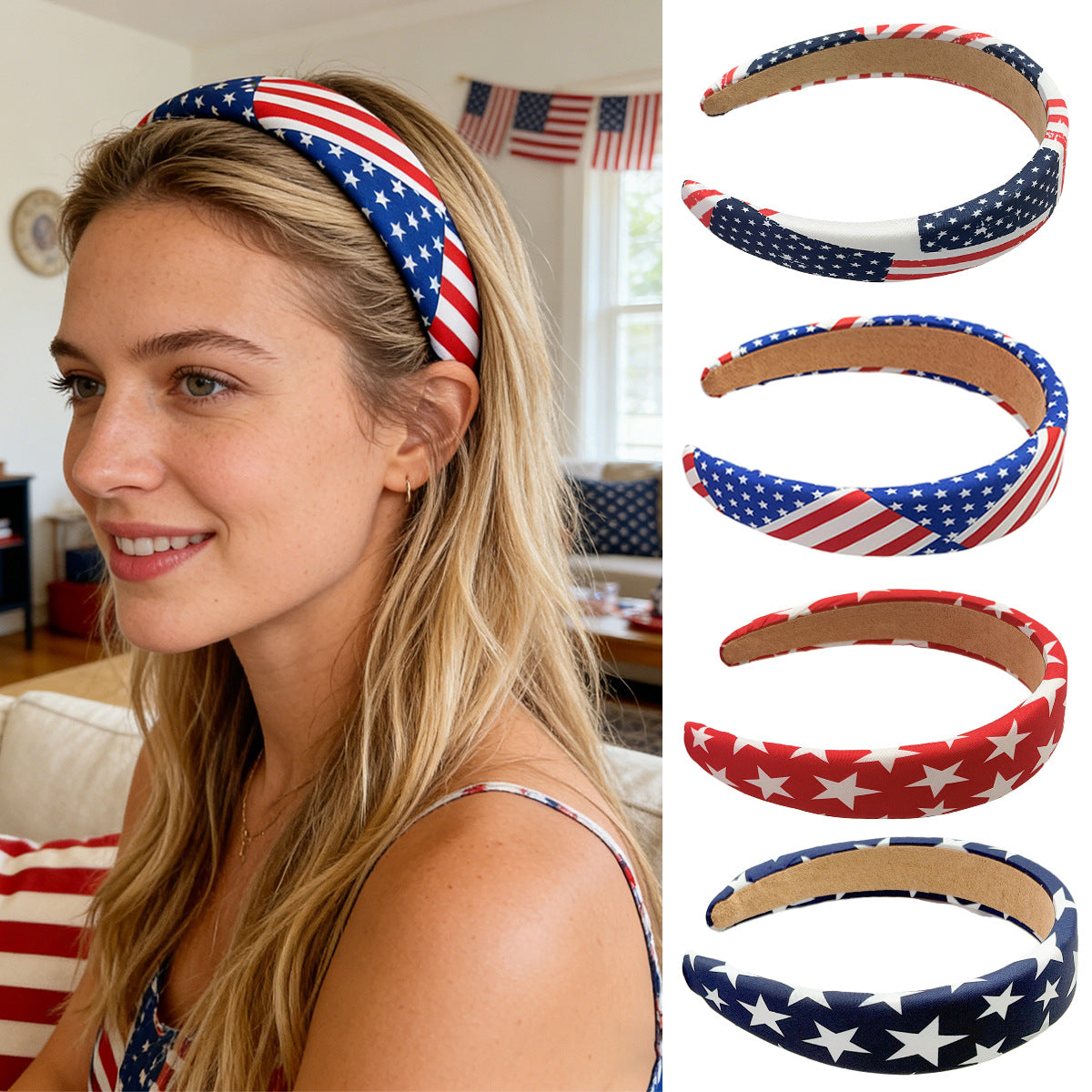 Independence Day Stars Stripes Sponge Headband