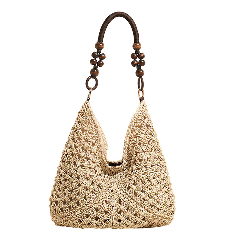 Women Large Woven 2026 New Summer Beach Straw Shoulder Tote Bag
