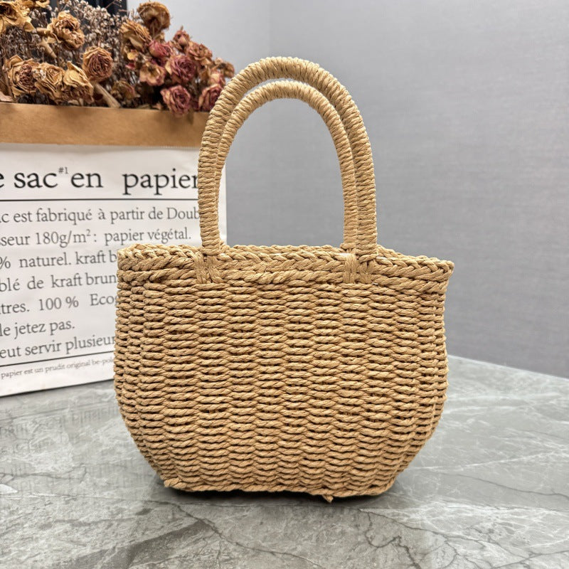 Lined Handwoven Straw Souvenir Bag