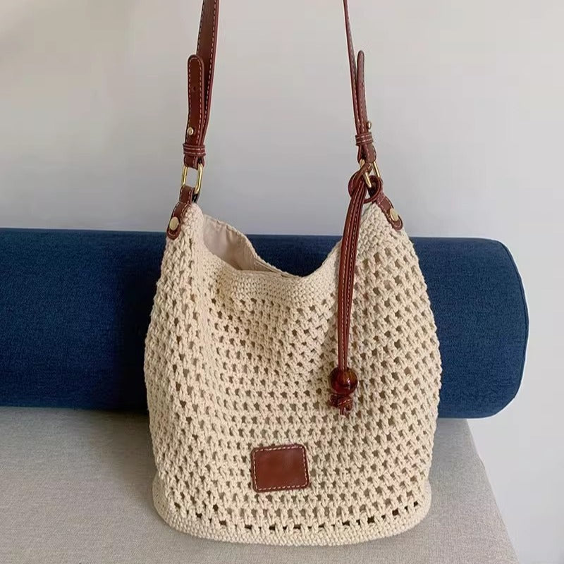 Woven Hollow Tote Beach Shoulder Bag