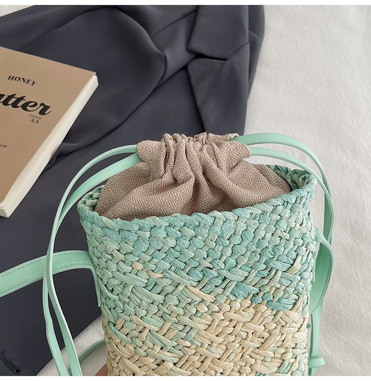 Women Handmade Woven Straw Crossbody Phone Beach Bag