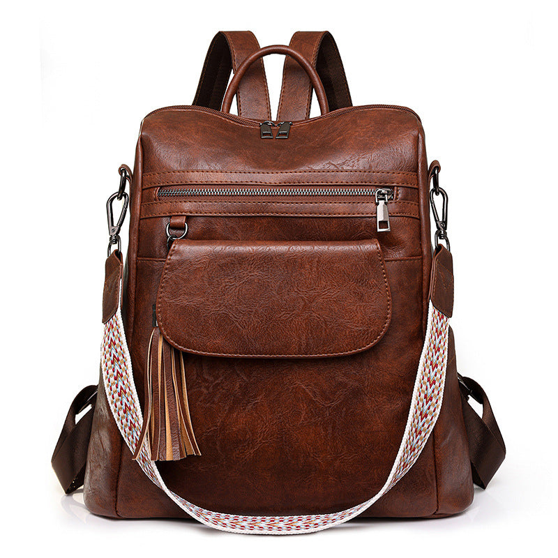 Women Retro Large Capacity Backpack, 2-Way Shoulder Crossbody Bag