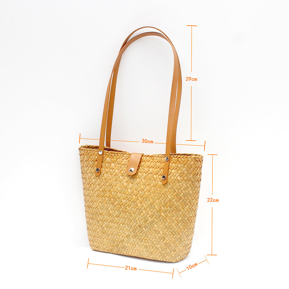 Handwoven Straw Large Capacity Beach Tote Bag
