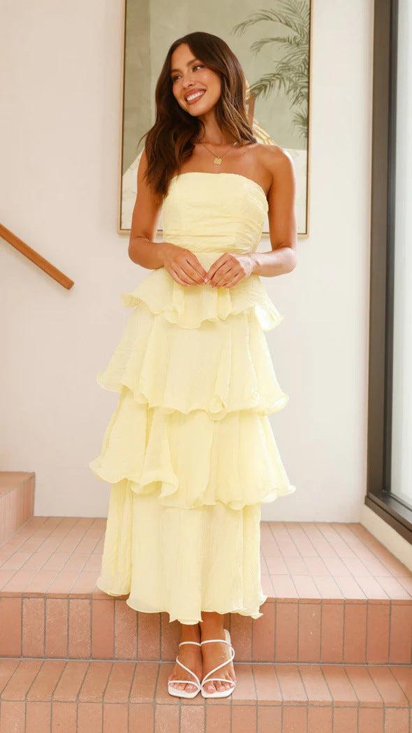 Sexy Tube Top Backless Cake Dress