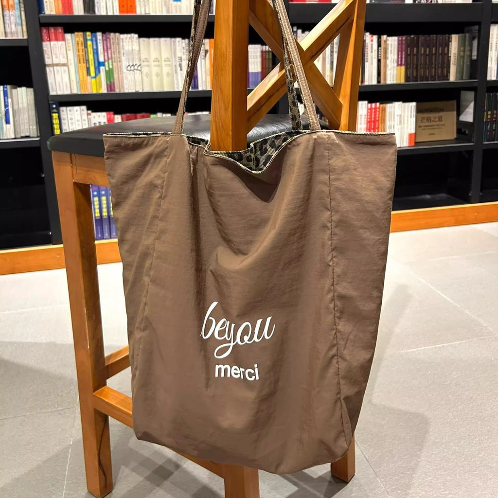 Women Leopard Print Canvas Tote Bag