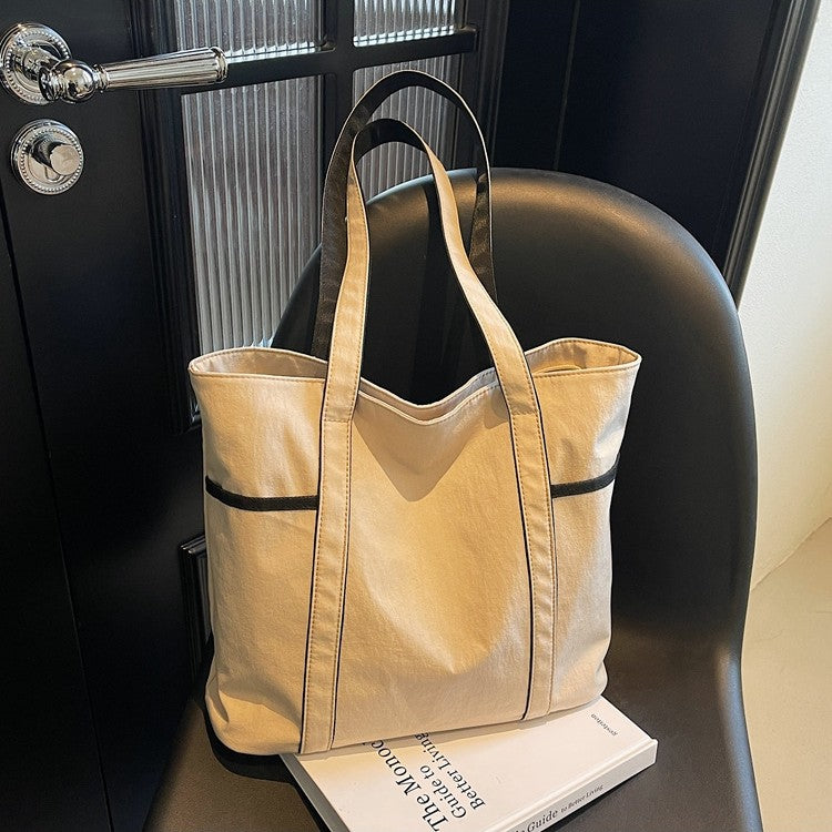 Women Color Block Tote 2026 New Large Fashion Handheld Shoulder Bag