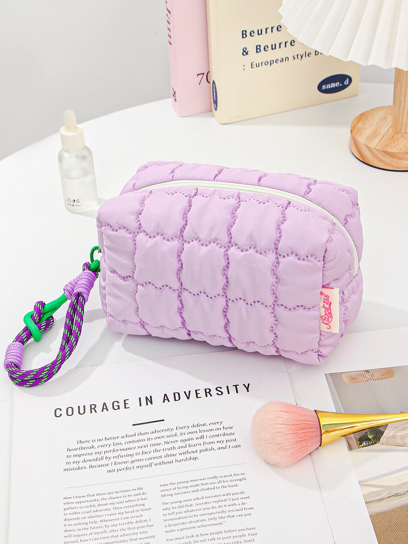 Puff Quilted Octagonal Cosmetic Toiletry Bag