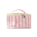 Contrast Stripe Cosmetic Bag Large Capacity Portable Toiletry Bag Waterproof Pvc Travel Storage Bag Large Capacity Cosmetic Bag