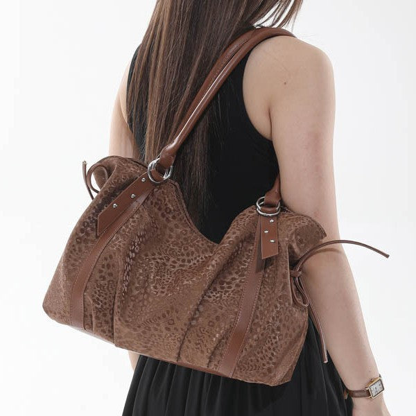 Retro Inspired Shoulder Bag with Elevated Texture