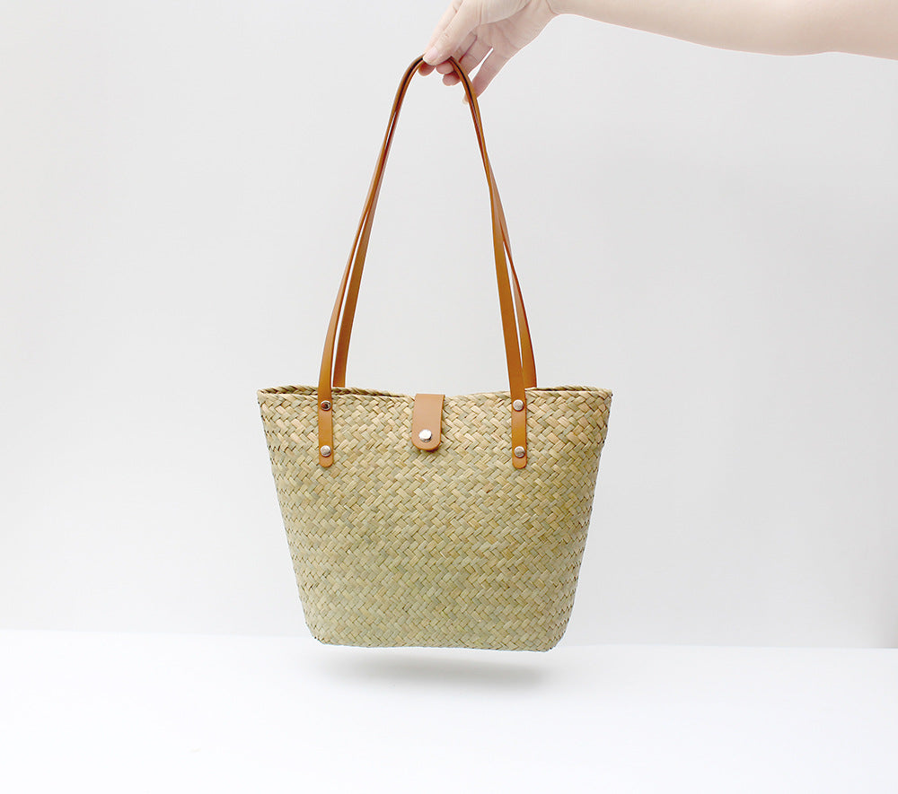 Handwoven Straw Large Capacity Beach Tote Bag
