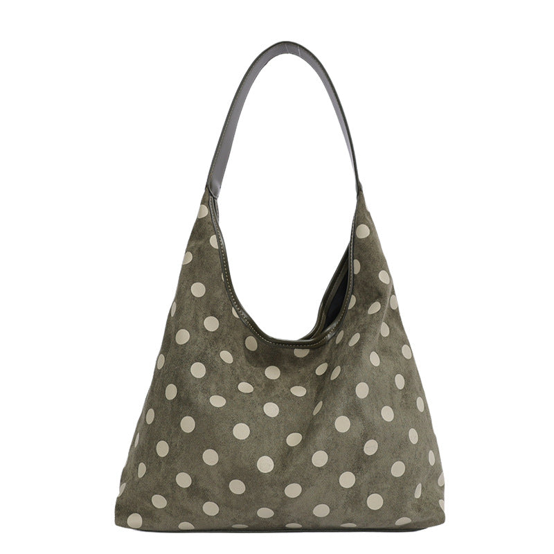 Retro Polka Dot Slouchy Hobo Shoulder Bag