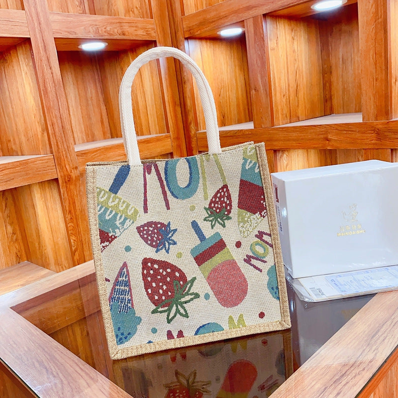 Women Large Capacity Cotton Linen Literary Work Commuting Handbag
