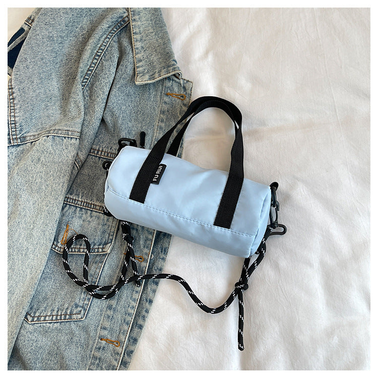 Oxford Cloth Mini Cylindrical Shoulder Bag