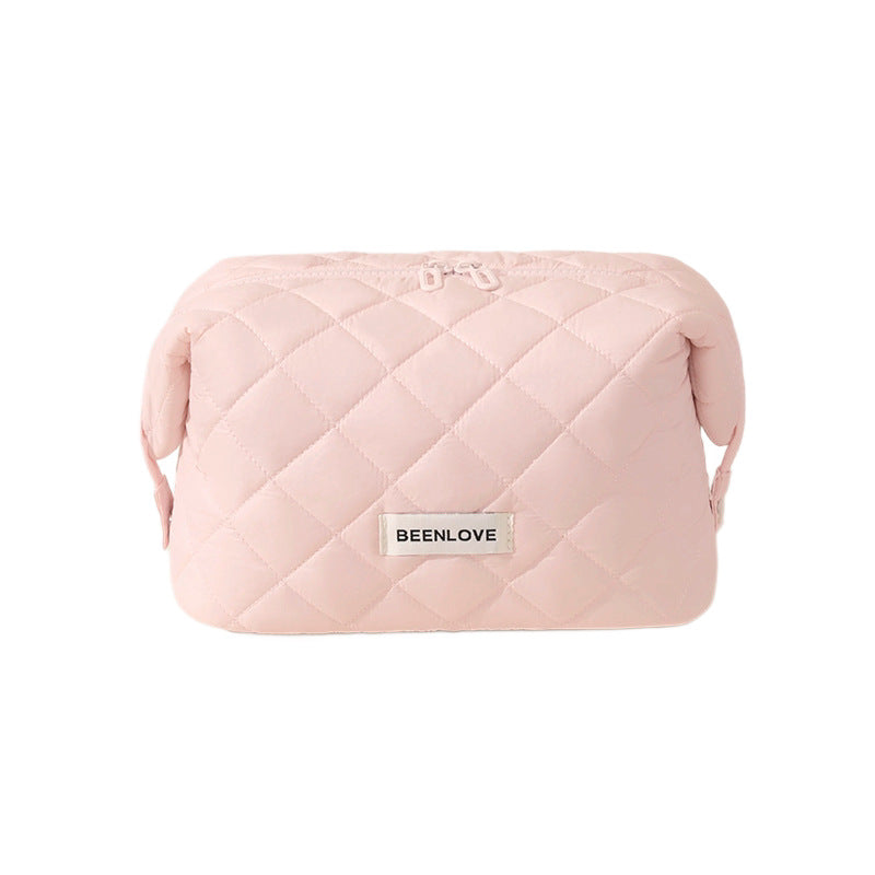 Waterproof Nylon Quilted Makeup and Cosmetic Bag