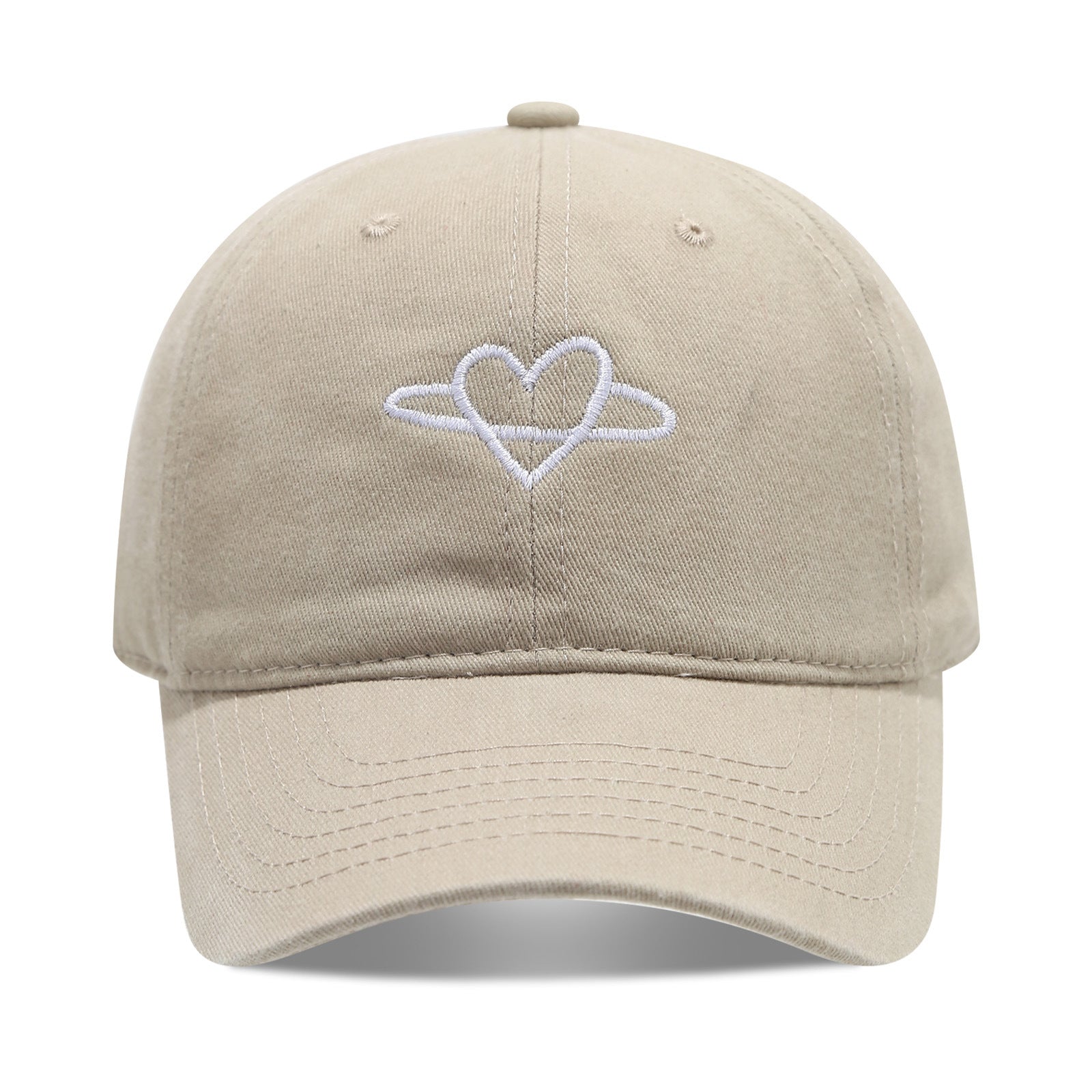 Literary Retro Embroidered Love Soft Peaked Cap