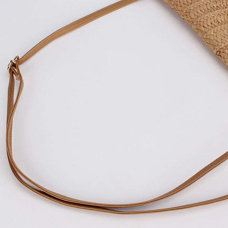 Dropshipping New Style Simple Fashion Handmade Paper Rope Woven Bag Seaside Vacation Beach Bag Daily Casual Women'S Bag