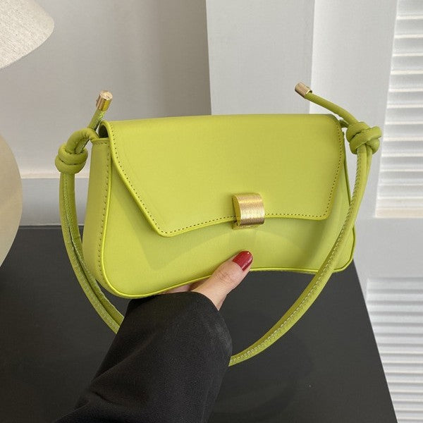 Minimalist Flap Adjustable Knotted Strap Shoulder Bag