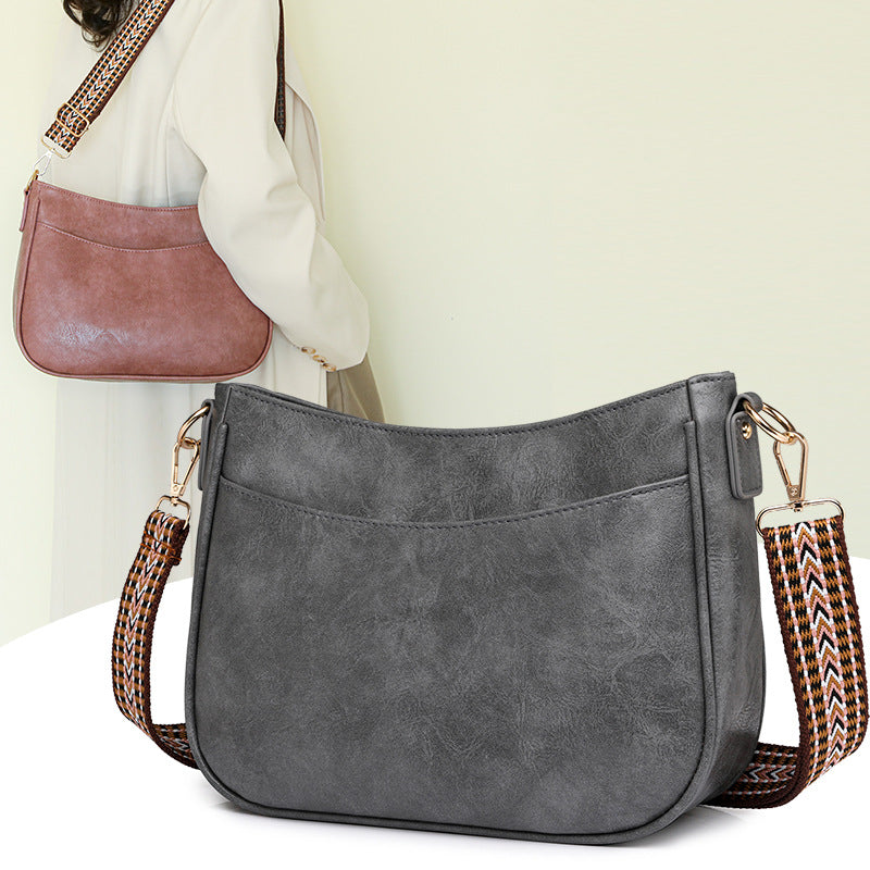Women Soft Leather Shoulder Bag, Retro Large Capacity Crossbody Armpit Bag